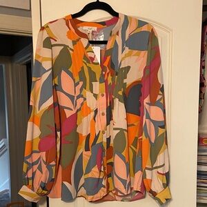 Easel Multicolor Abstract Print Blouse